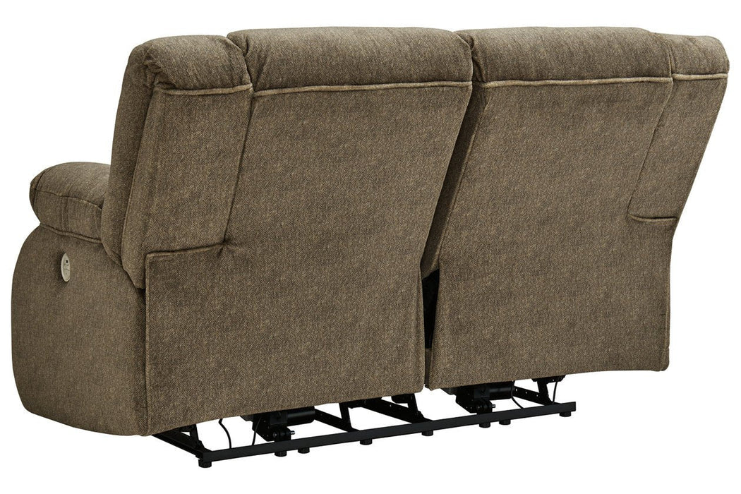 Burkner Mocha Power Reclining Loveseat - Lara Furniture