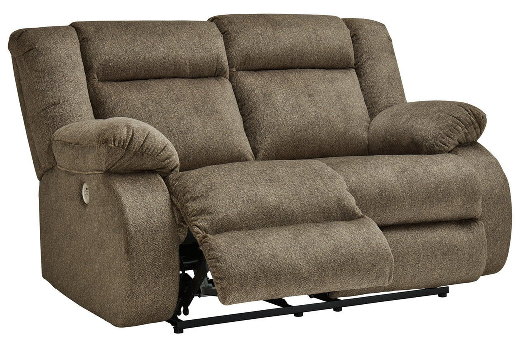 Burkner Mocha Power Reclining Loveseat - Lara Furniture