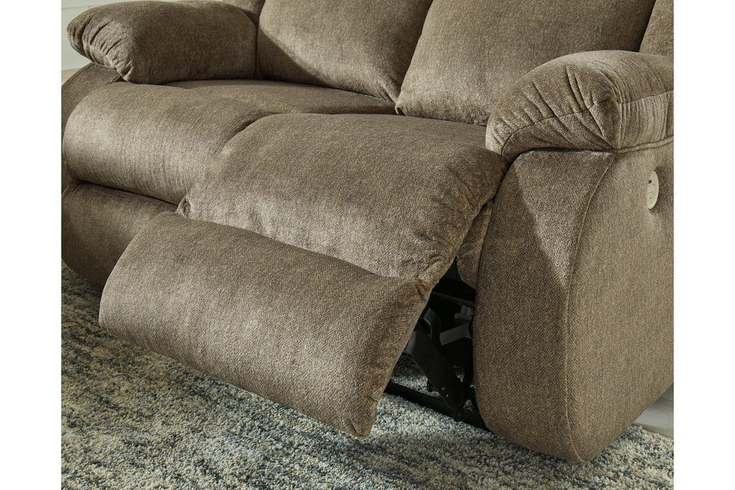 Burkner Mocha Power Reclining Loveseat - Lara Furniture