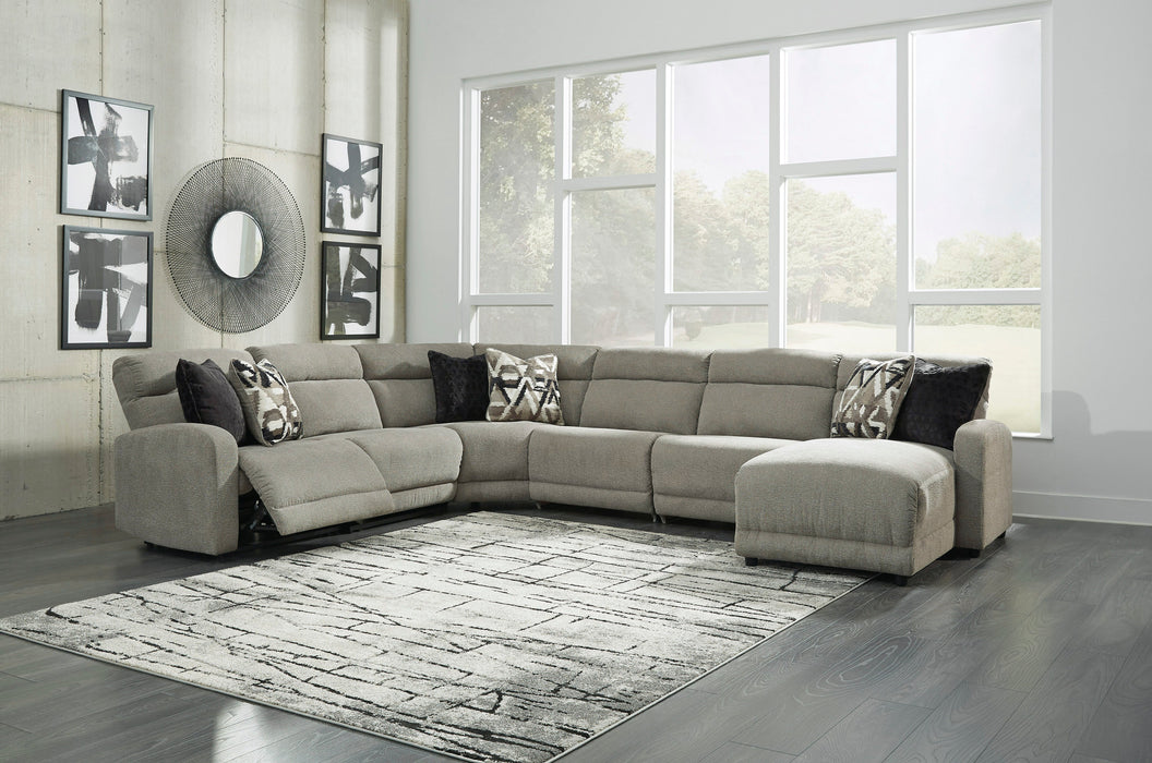 Colleyville Stone Armless Power Recliner 6 Piece RAF Sectional