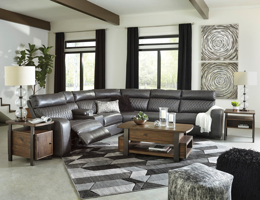 Samperstone Gray LAF Power Reclining Sectional