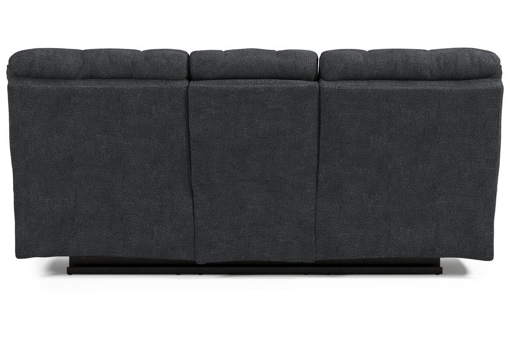 Wilhurst Marine Reclining Sofa with Drop Down Table - Lara Furniture
