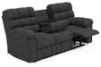 Wilhurst Marine Reclining Sofa with Drop Down Table - Lara Furniture