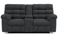 Wilhurst Marine Reclining Loveseat with Console - Lara Furniture