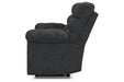 Wilhurst Marine Reclining Loveseat with Console - Lara Furniture