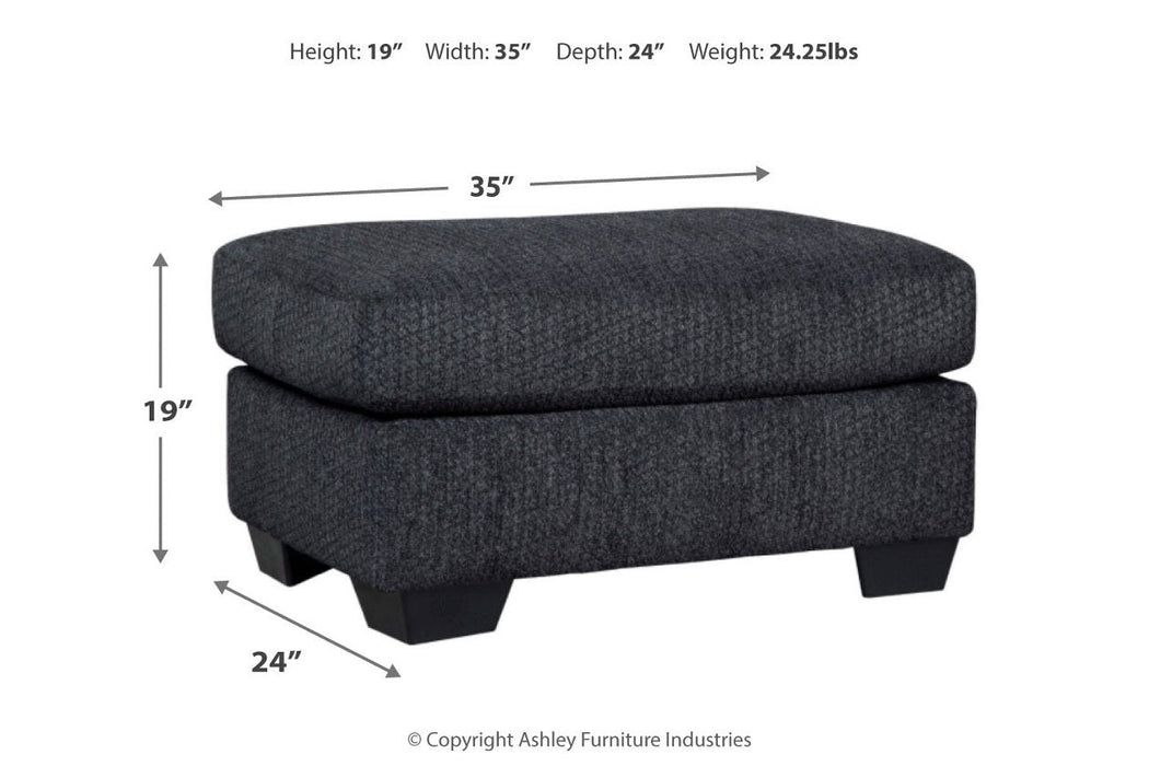 Wixon Slate Ottoman - Lara Furniture