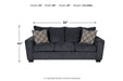 Wixon Slate Sofa - Lara Furniture