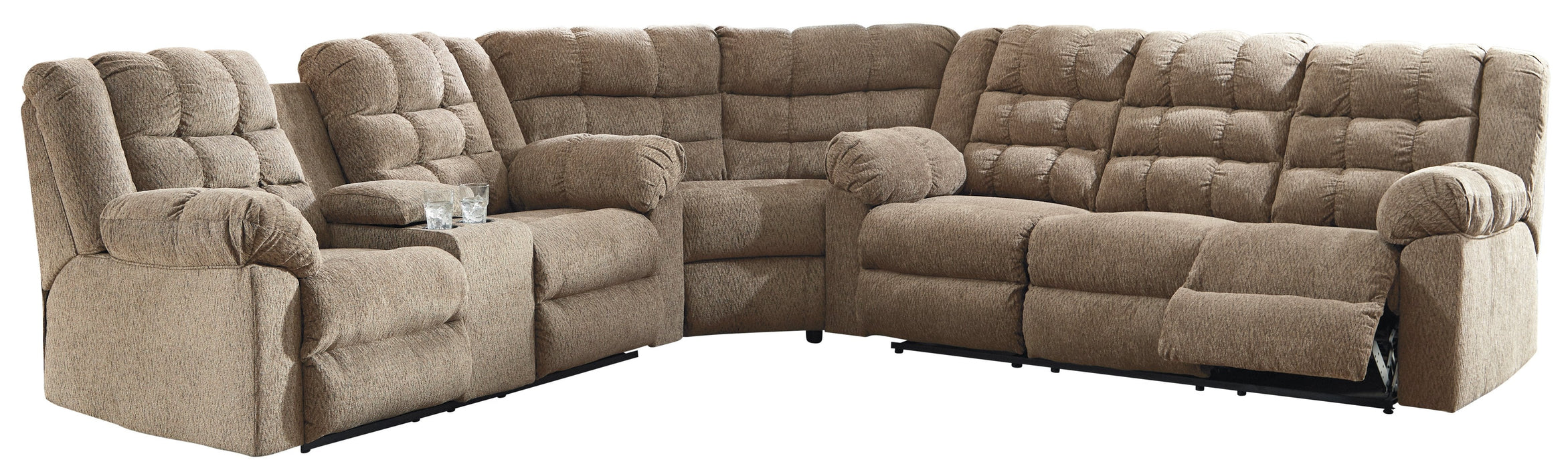 Workhorse Cocoa Reclining Sectional - Lara Furniture