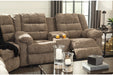 Workhorse Cocoa Reclining Loveseat with Console - Lara Furniture