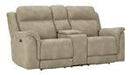 Next-Gen DuraPella Sand Power Reclining Loveseat with Console - Lara Furniture