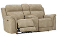 Next-Gen DuraPella Sand Power Reclining Loveseat with Console - Lara Furniture