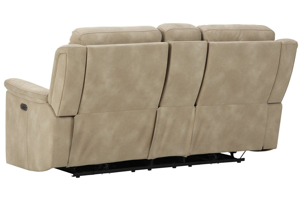 Next-Gen DuraPella Sand Power Reclining Loveseat with Console - Lara Furniture