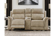 Next-Gen DuraPella Sand Power Reclining Loveseat with Console - Lara Furniture