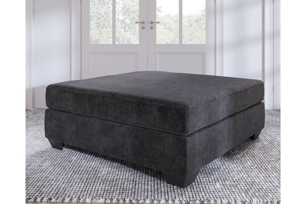 Lavernett Charcoal Oversized Accent Ottoman - Lara Furniture