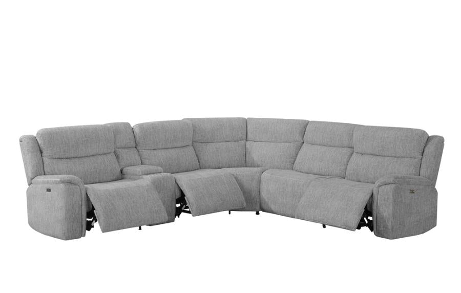 Wagner 6-piece Modular Power 2 Sectional Light Grey