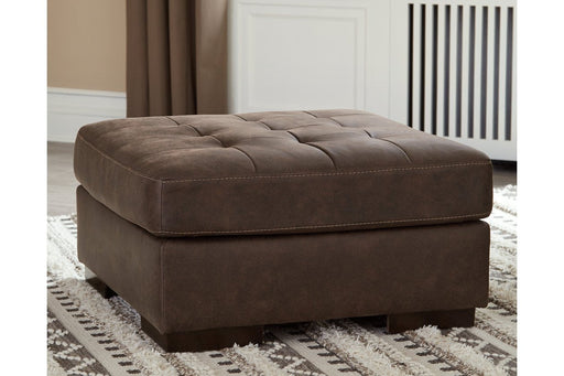 Maderla Walnut Oversized Accent Ottoman - Lara Furniture