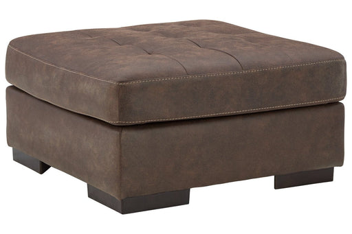 Maderla Walnut Oversized Accent Ottoman - Lara Furniture