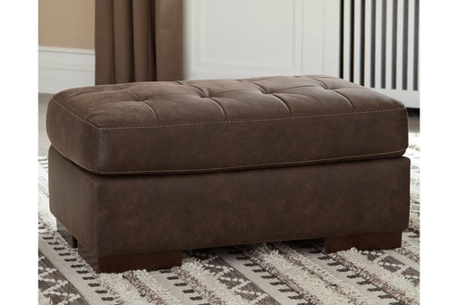 Maderla Walnut Ottoman - Lara Furniture