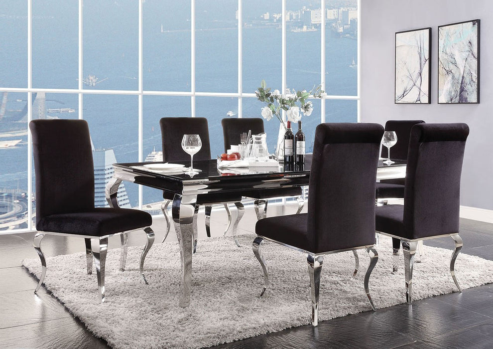 [SPECIAL] Fabiola Black Glass Dining Set