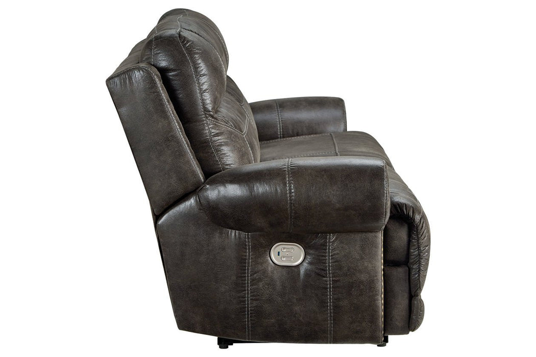 Grearview Charcoal Power Reclining Sofa - Lara Furniture