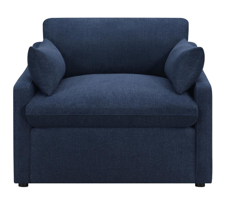 Destino Cushion Back Power Recliner Midnight Blue