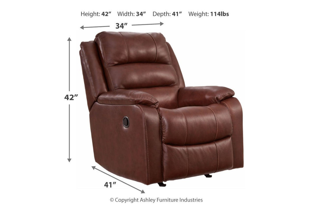 Wylesburg Mahogany Recliner - Lara Furniture