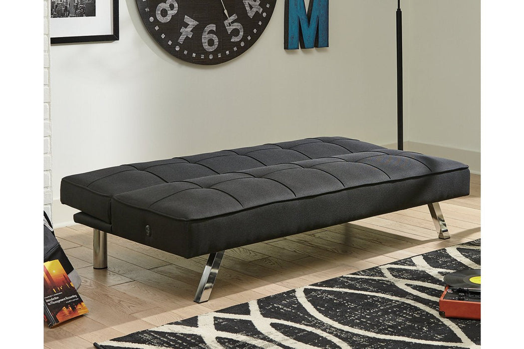 Santini Black Flip Flop Armless Sofa - Lara Furniture