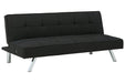 Santini Black Flip Flop Armless Sofa - Lara Furniture