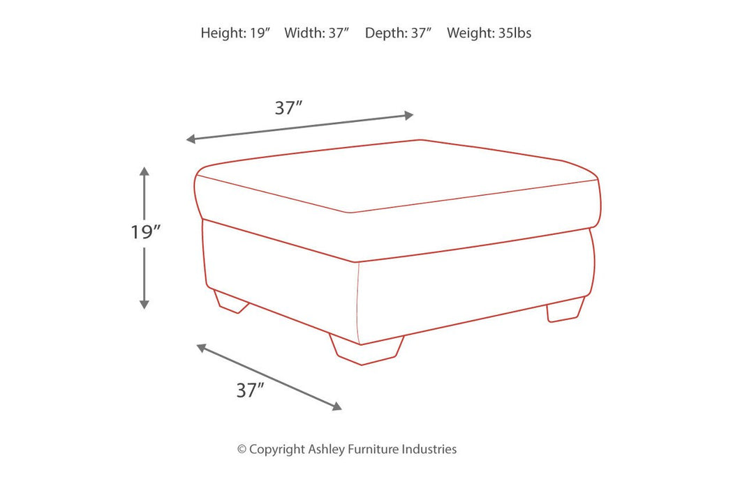 Accrington Granite Oversized Ottoman - Lara Furniture