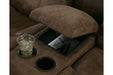 Alzena Gunsmoke Reclining Loveseat with Console - Lara Furniture