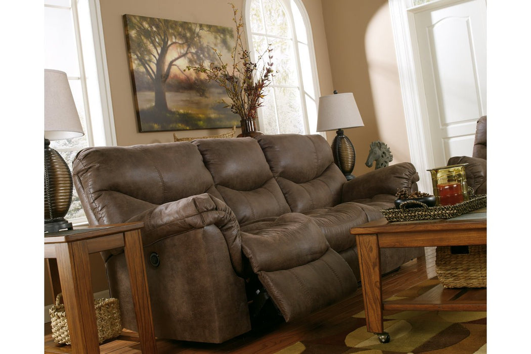 Alzena Gunsmoke Reclining Sofa - Lara Furniture