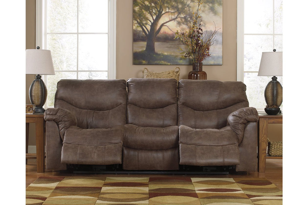 Alzena Gunsmoke Reclining Sofa - Lara Furniture