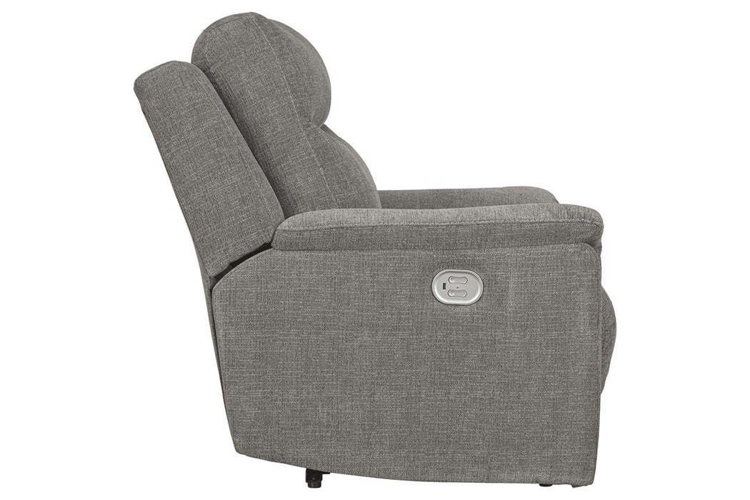 Mouttrie Smoke Power Recliner - Lara Furniture