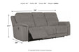 Mouttrie Smoke Power Reclining Loveseat with Console - Lara Furniture