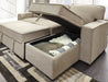 Darton Cream Sleeper Sectional with Storage - Lara Furniture