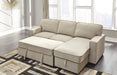 Darton Cream Sleeper Sectional with Storage - Lara Furniture