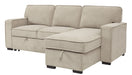 Darton Cream Sleeper Sectional with Storage - Lara Furniture