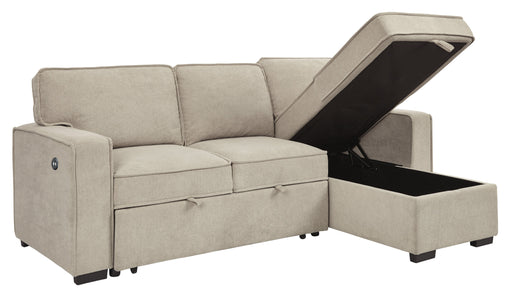 Darton Cream Sleeper Sectional with Storage - Lara Furniture