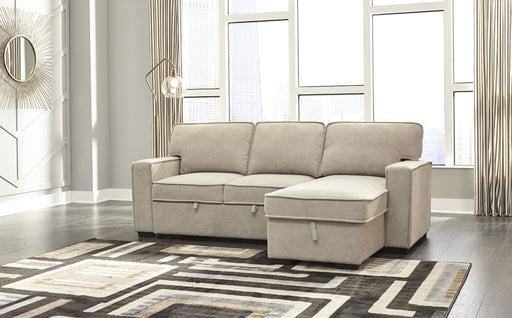 Darton Cream Sleeper Sectional with Storage - Lara Furniture