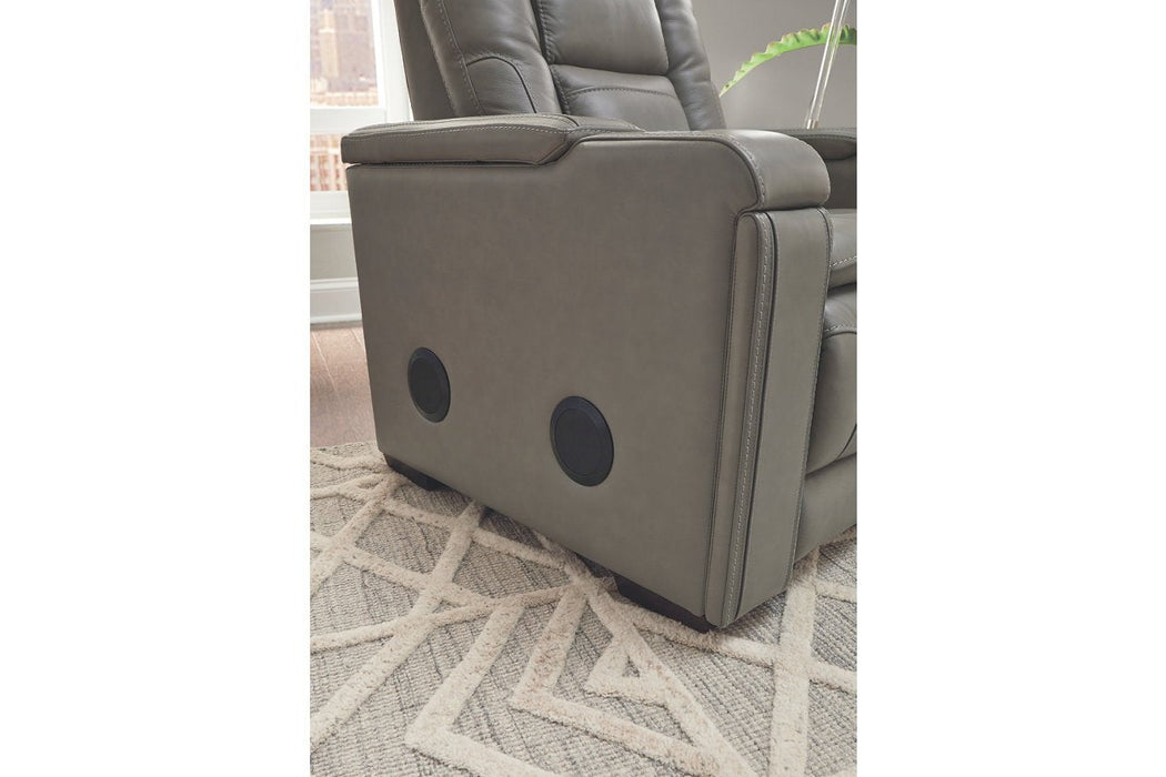 Boerna Gray Power Recliner - Lara Furniture