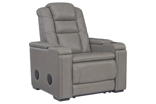 Boerna Gray Power Recliner - Lara Furniture