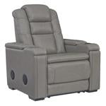 Boerna Gray Power Recliner - Lara Furniture