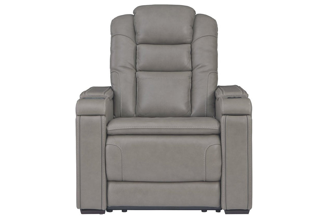 Boerna Gray Power Recliner - Lara Furniture