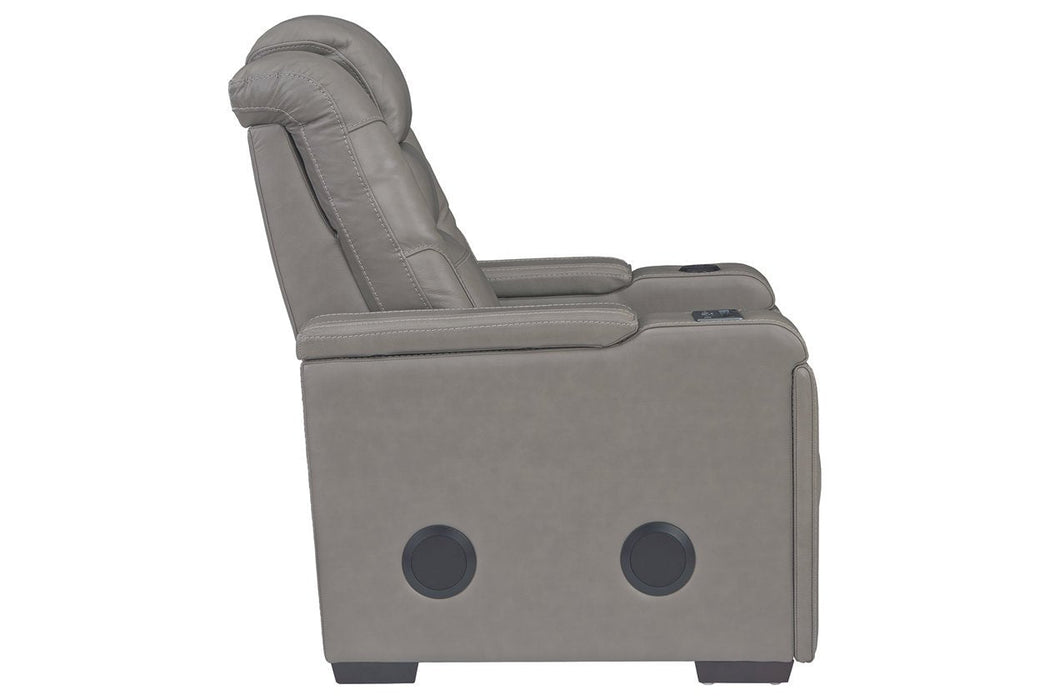 Boerna Gray Power Recliner - Lara Furniture