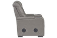 Boerna Gray Power Recliner - Lara Furniture