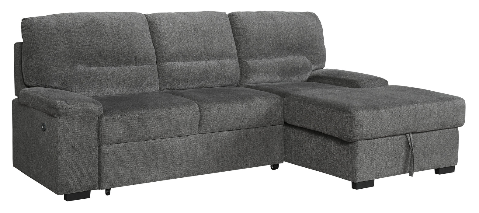 Yantis Gray Sleeper Sectional with Storage - Lara Furniture