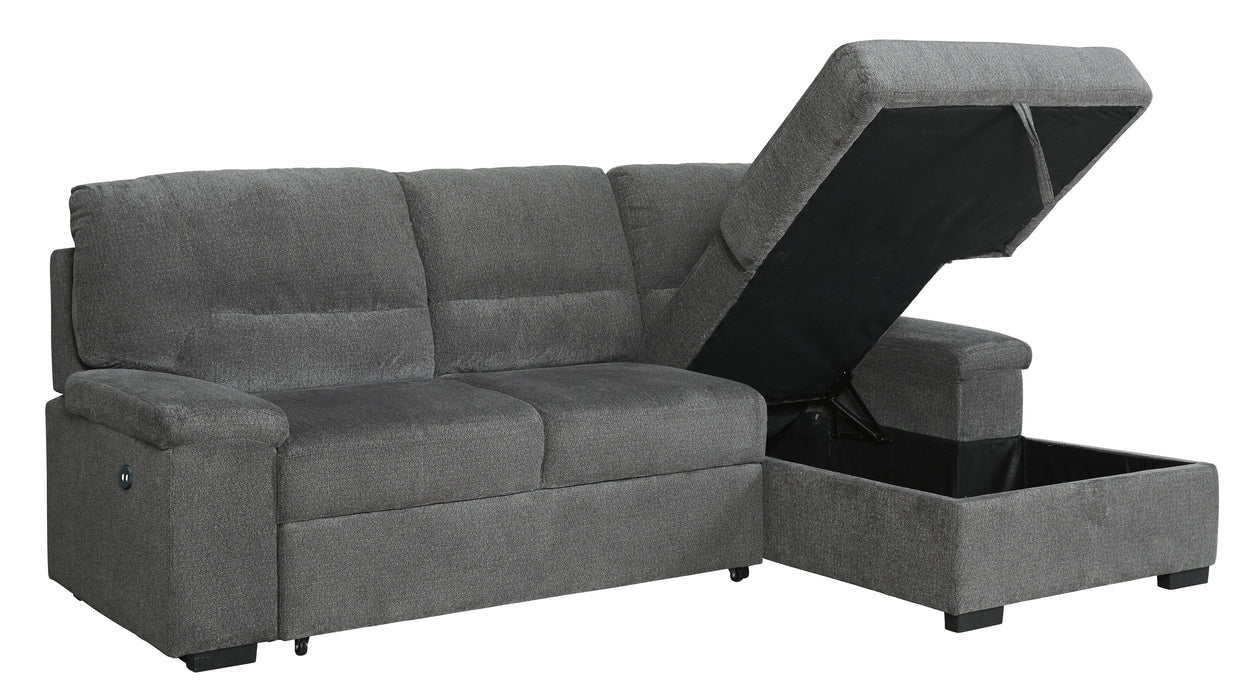 Yantis Gray Sleeper Sectional with Storage - Lara Furniture