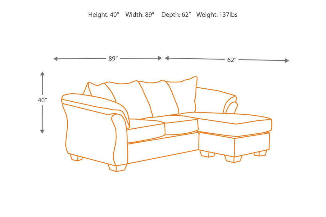 Darcy Black Sofa Chaise - Lara Furniture