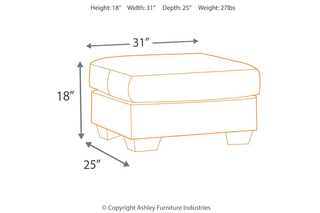 Darcy Cobblestone Ottoman - Lara Furniture