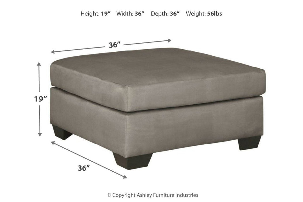 Darcy Cobblestone Oversized Accent Ottoman - Lara Furniture